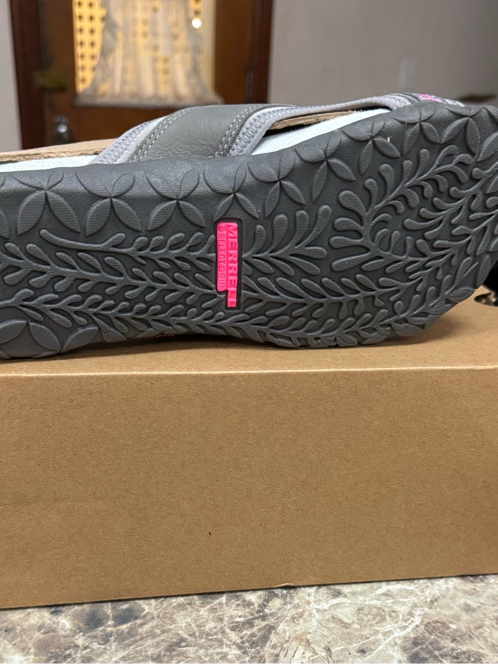 Merrell Women's Gray and Pink Terran Post II Sandals - Picture 5 of 7